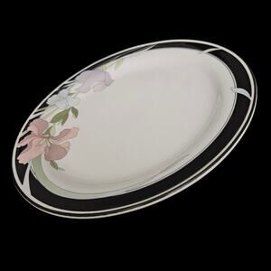 Sango Symphony 3707 Salad Plates Set 4 Floral Black Rim Vintage